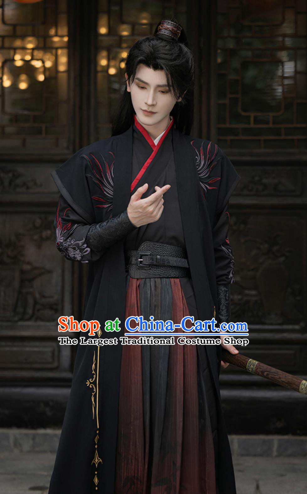 Wuxia Knight Embroidered Hanfu Outfit Ancient Hero Costume Traditional Chinese Swordsman Clothing