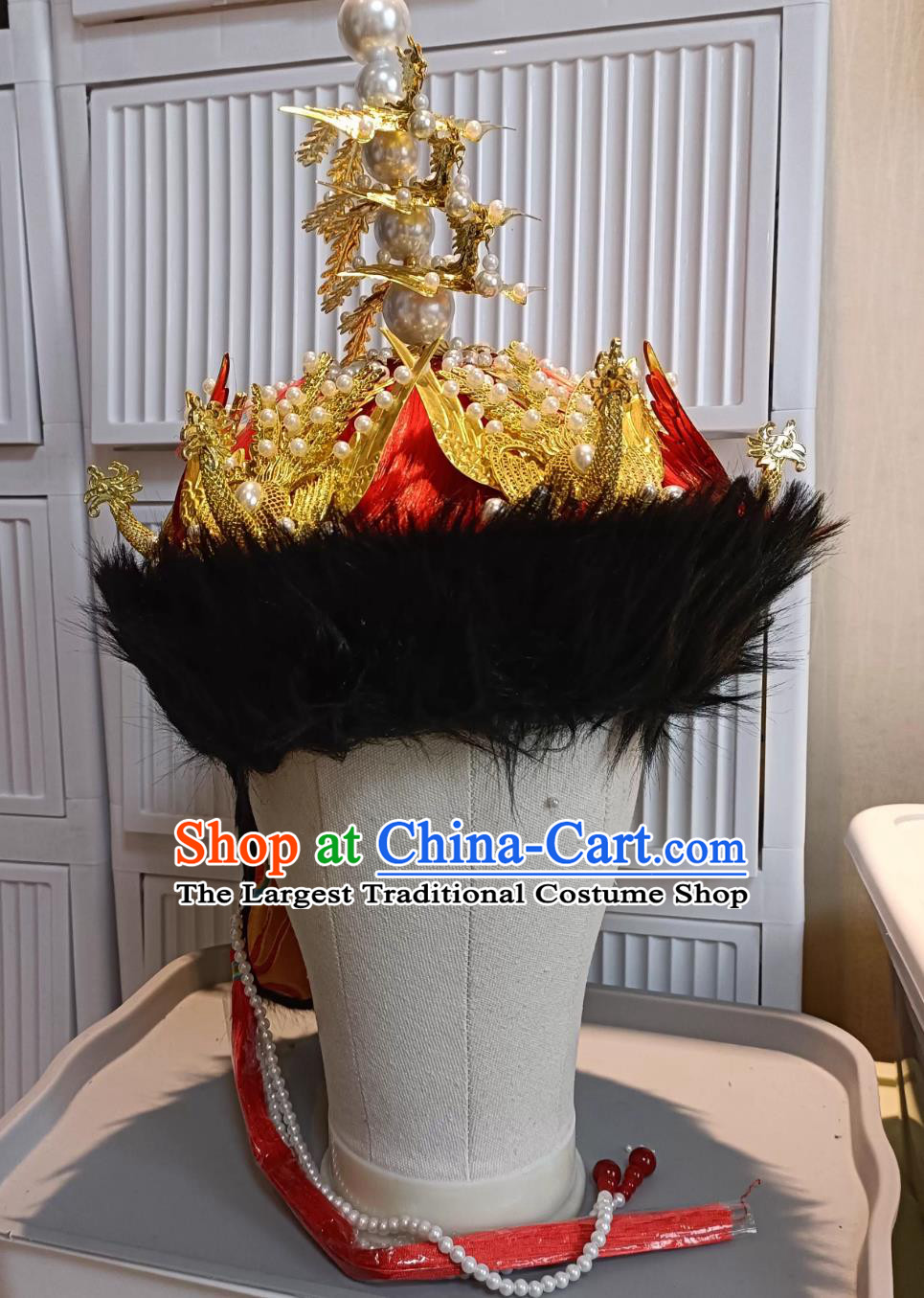 Qing Palace Empress Ceremonial Crown Ancient Chinese Court Headwear Dianzi Headdress Empress Hat