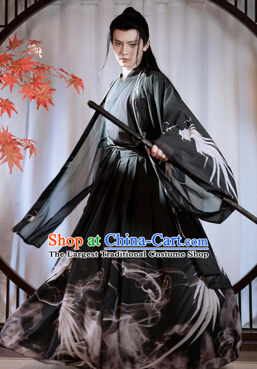 Hanfu Wei Jin Style Swordsman Garment Chinese Ancient Hero Costume Traditional Clothing