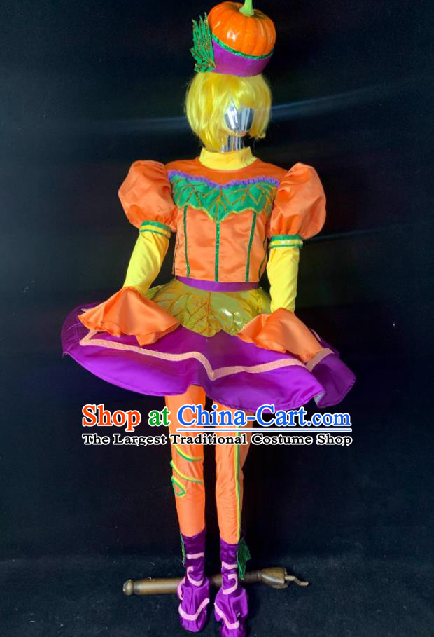 Pumpkin Princess Parade Performance Stage Costume Halloween Cosplay Outfit