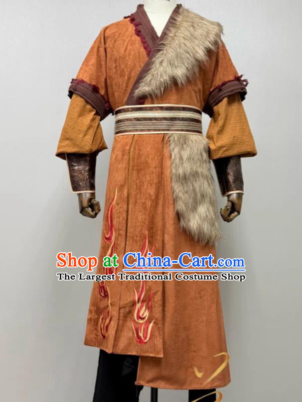 Mongolian Robe Chinese Minority Genghis Khan Costume Ancient Swordsman Desert Warrior Clothing