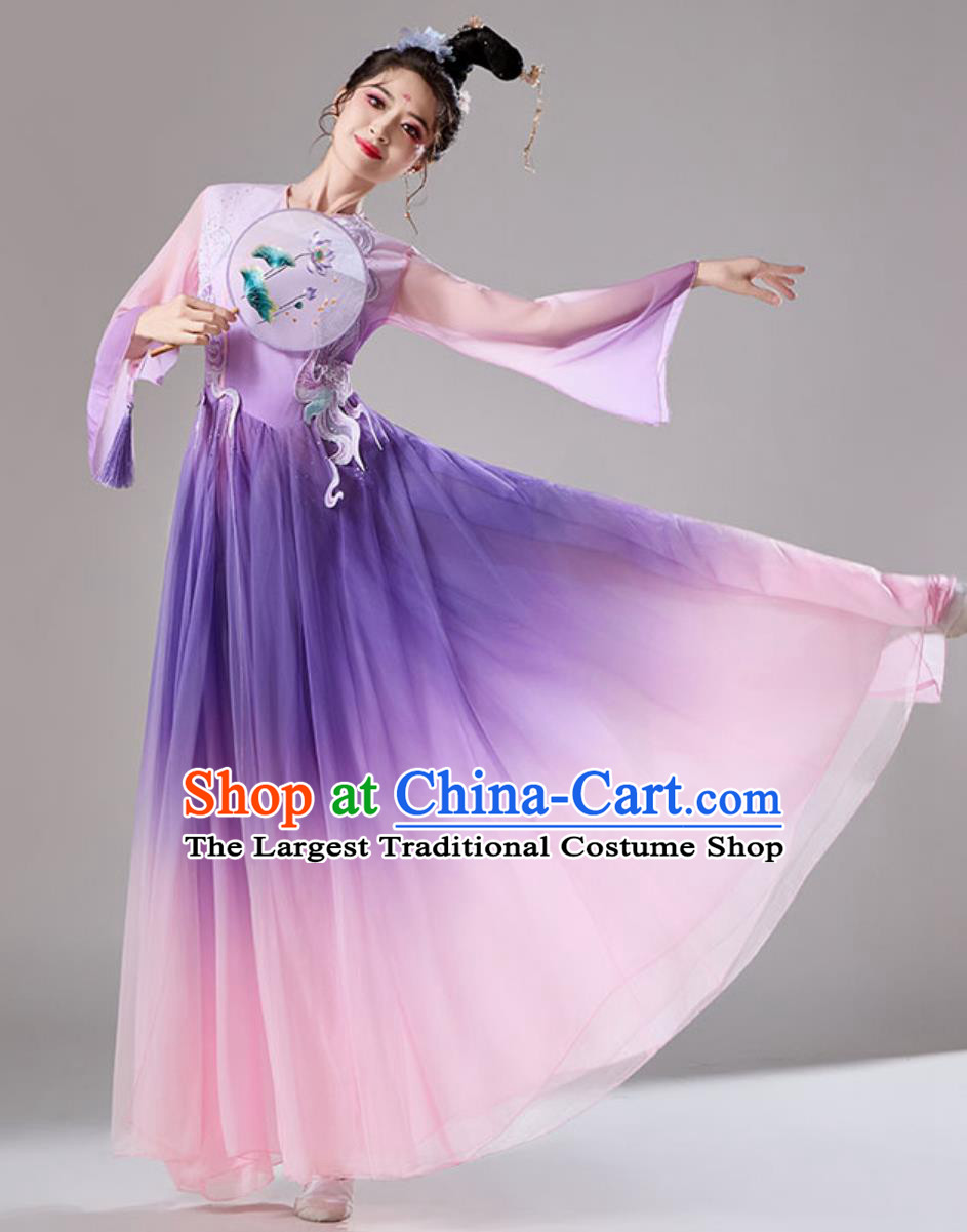 Classic Dance Performance Costume Women Elegant Chinese Ancient Style Purple Dance Dress