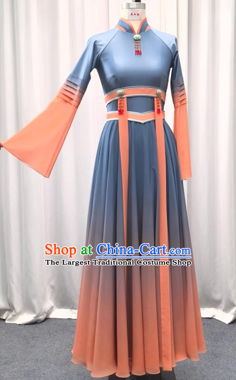Mongolian Dance Costume Women Chinese Ethnic Style Classic Dance Dress Stage Performance Clothing