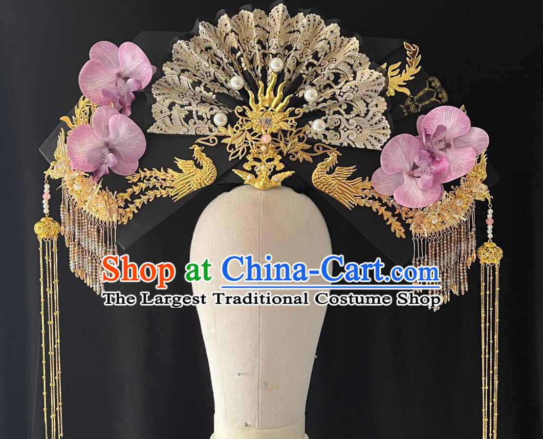 Handmade Large Winged Manchu Headdress Qing Dynasty Imperial Consort Hat Ancient Chinese Court Empress Crown