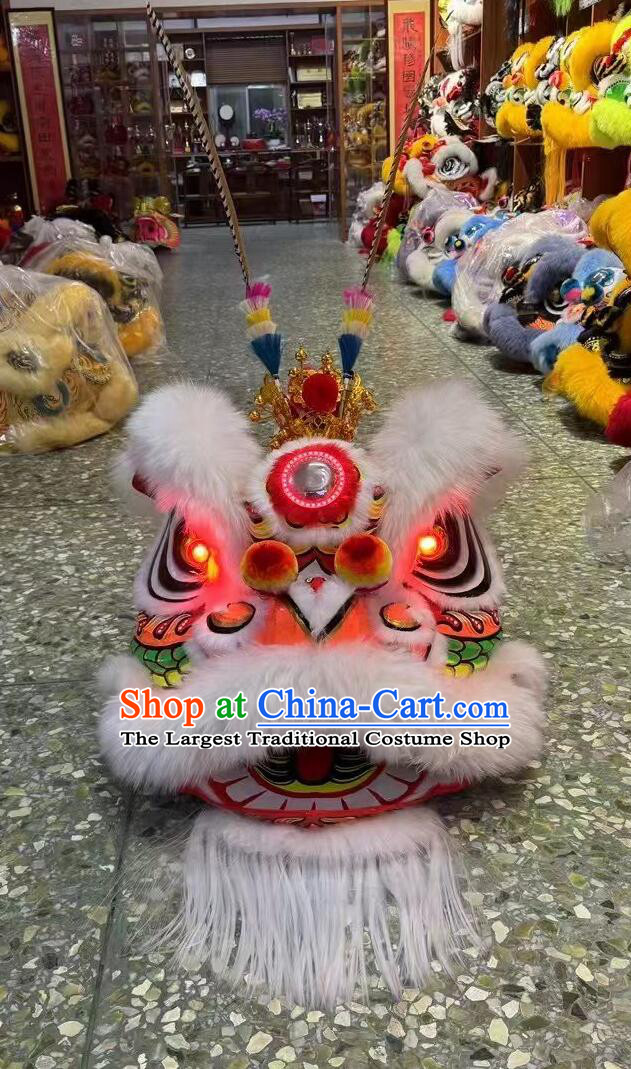 Traditional Celebration Lion Dance Costumes LED Light Eye Chinese Dancing Lion Head Complete Set