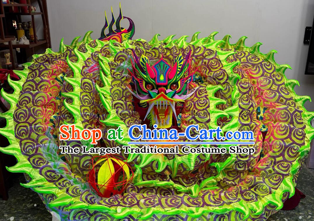 Handmade Celebration Fluorescent Dragon Professional Competition Dragon Dancing Equipment Chinese Parade Dragon Dance Costume