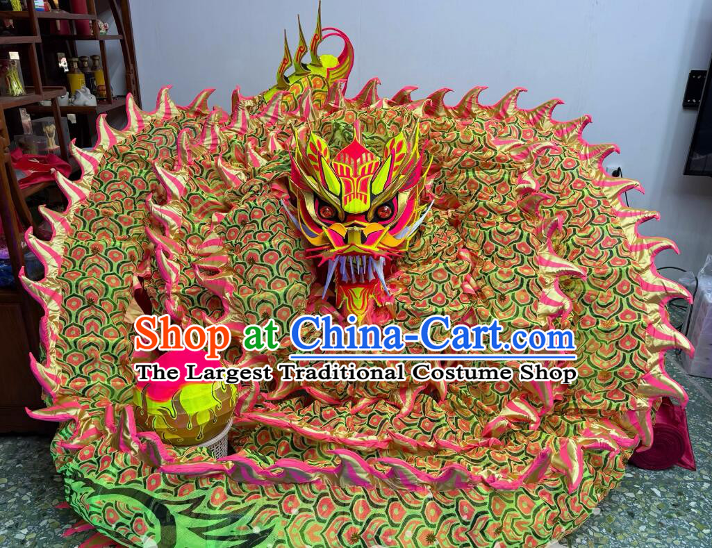 Handmade Celebration Fluorescent Dragon Professional Competition Dragon Dancing Equipment Chinese Parade Dragon Dance Costume