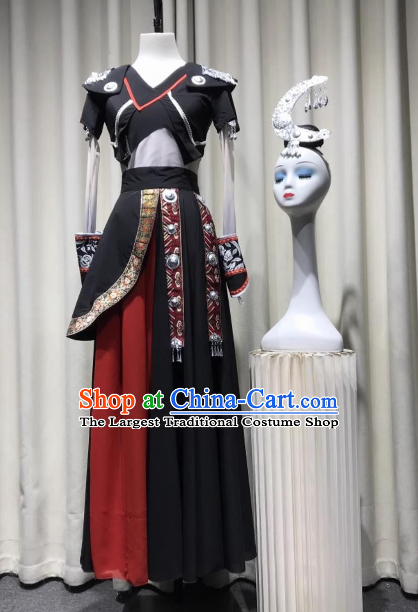 Miao Ethnic Dance Group Performance Clothing Qian Xing Dance Stage Costume Miao Minority Group Dance Outfit