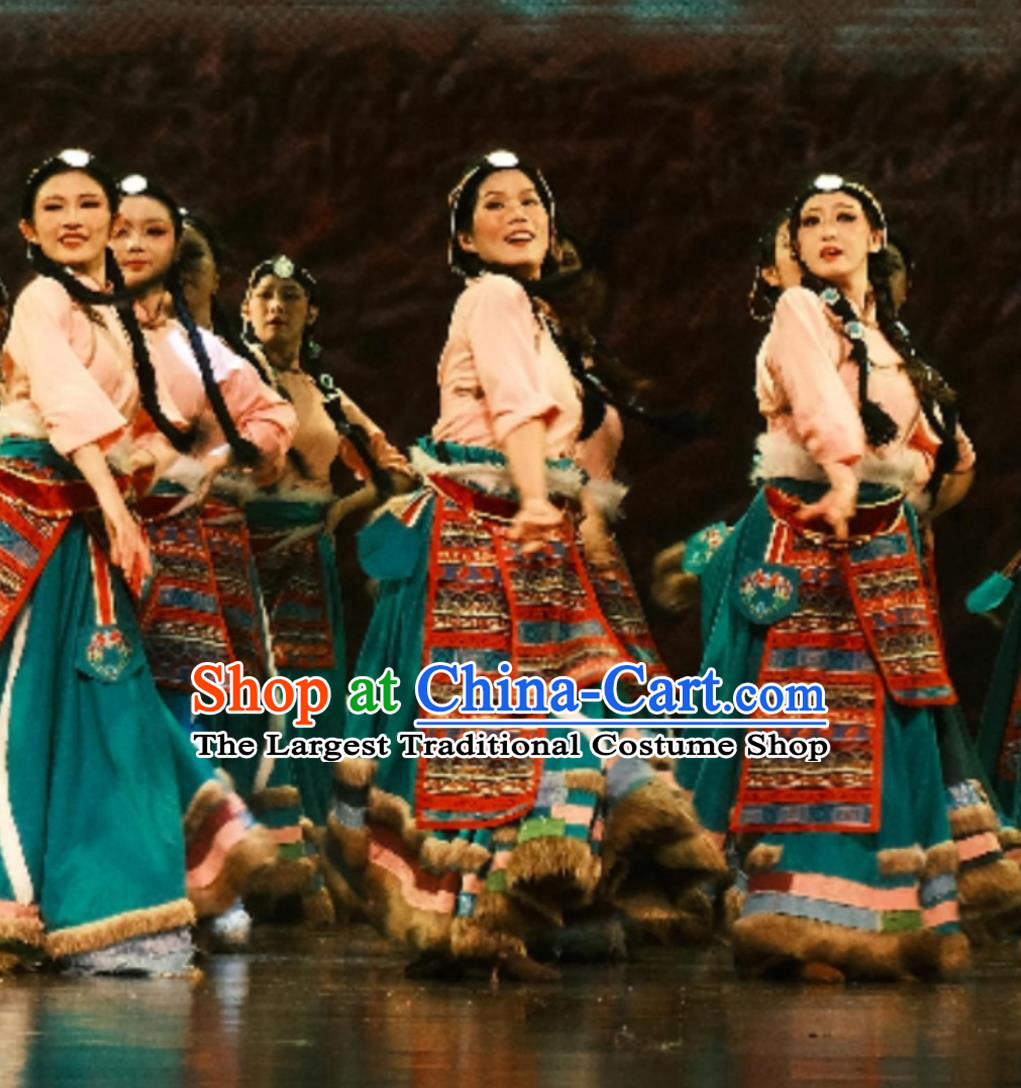 Tibetan Group Dance Repertoire Sowing Spring Clothing Art Exam National Dance Performance Costume Zang Ethnic Dance Costume