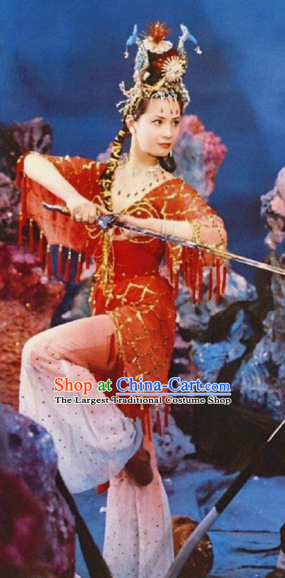 86 Version Journey To The West Wansheng Princess Costume Myth Dragon Girl Red Outfit