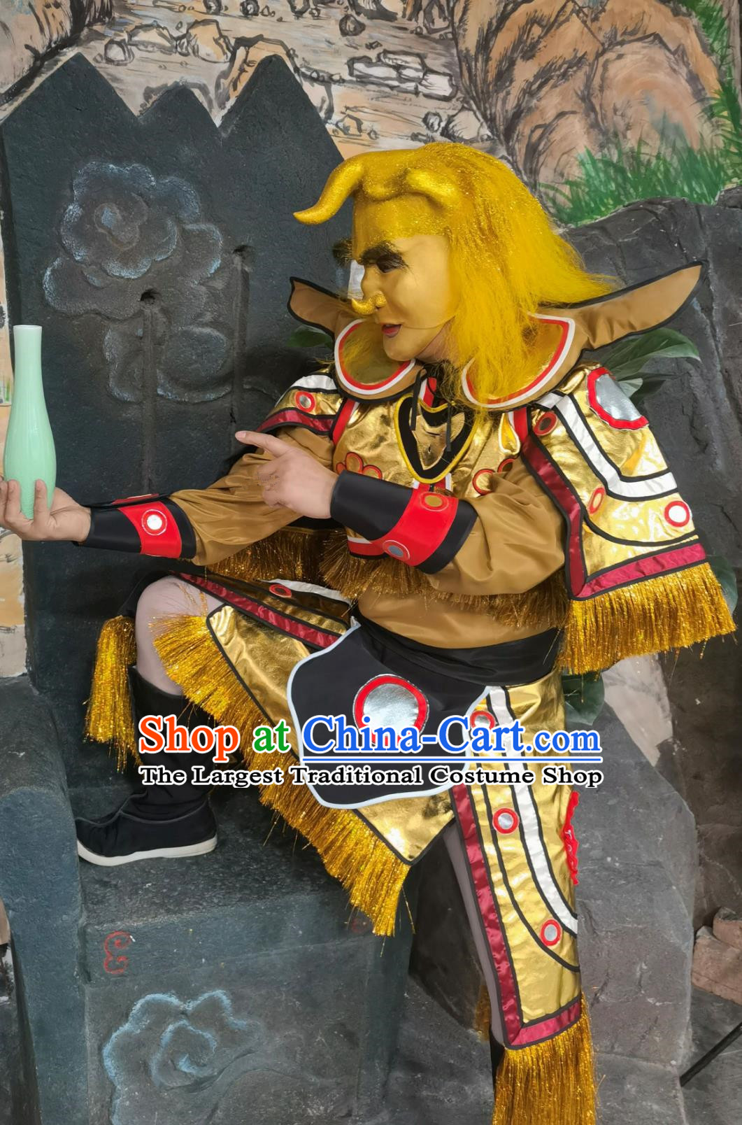 Cosplay Monster Jin Jiao Da Wang Outfit Chinese TV Series Journey To The West The Golden Horned King Costume
