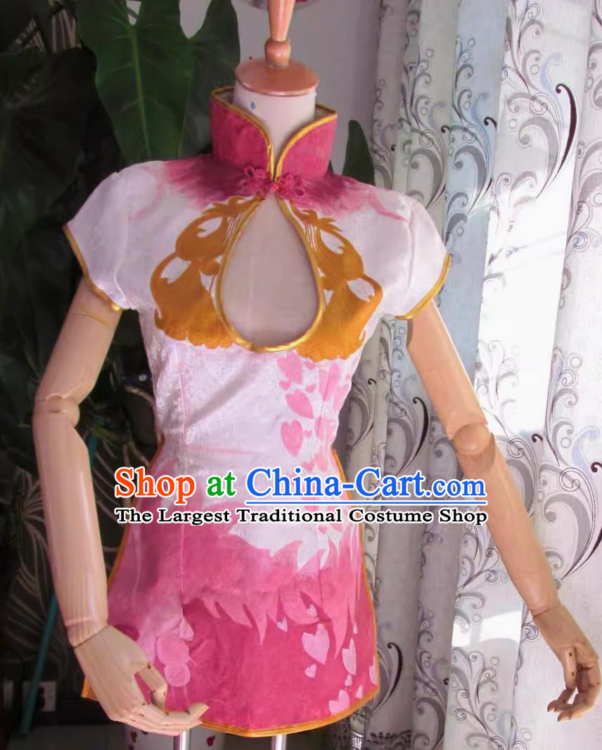Dynasty Warriors 7 Special Diao Chan Cosplay Costume Pink Lady Dress