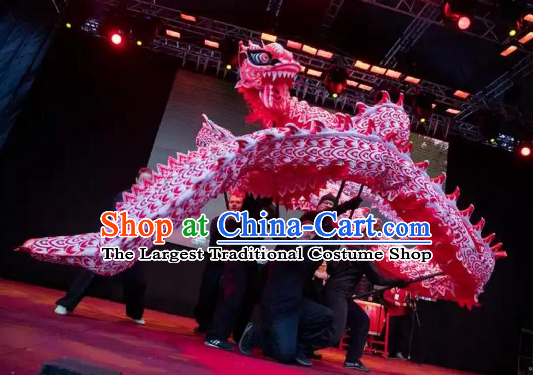 Traditional Festival Dragon Dancing Props Dragon Dance Equipment Chinese Loong Dance Fluorescent Costume