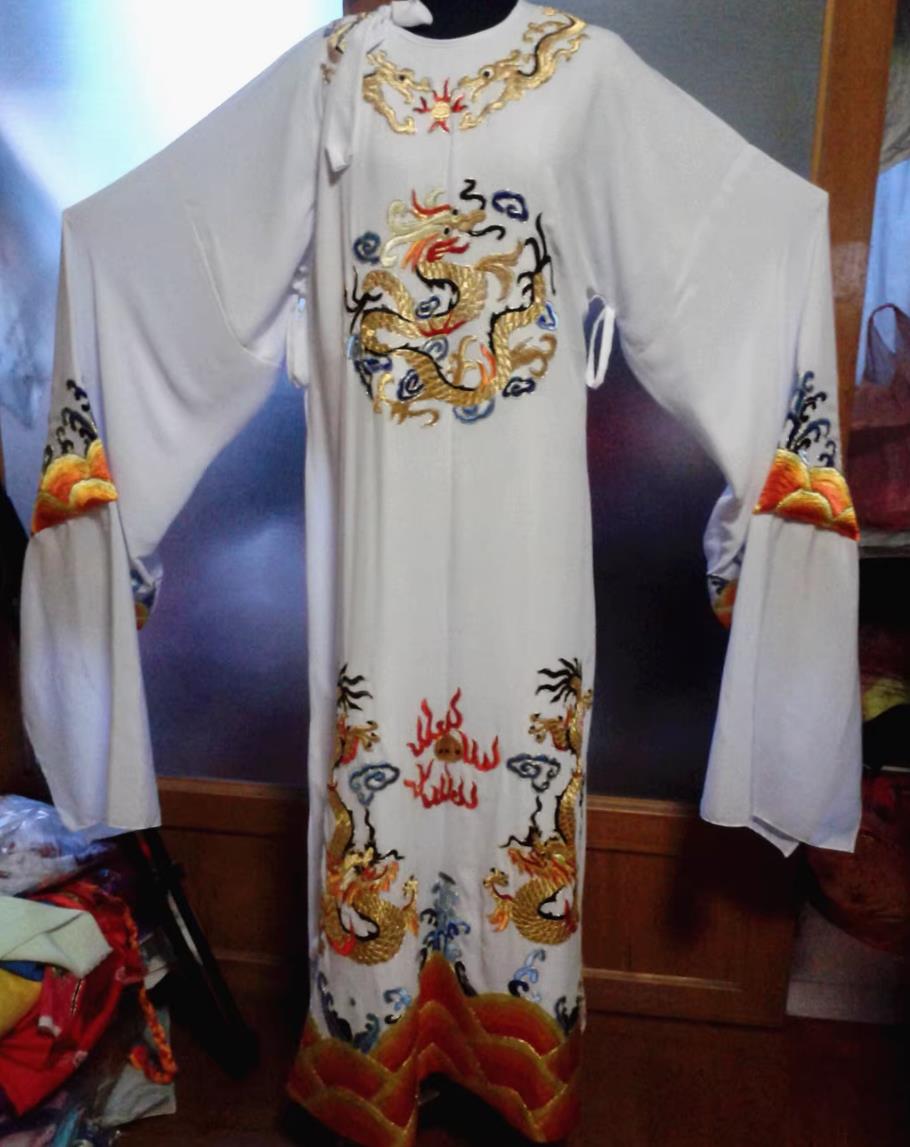 Chinese Opera Xiaosheng Dragon Robe Gold Thread Embroidery Python Robe Official Gown