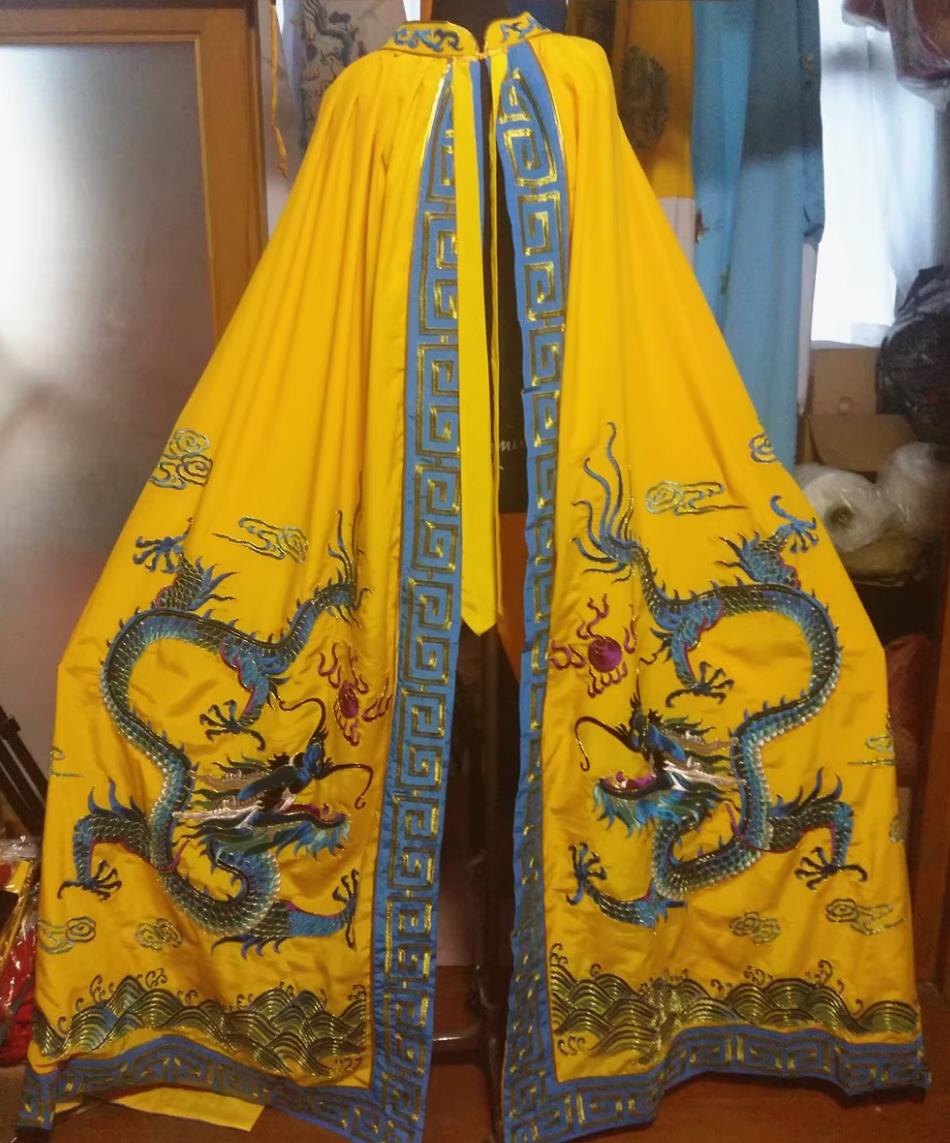 Chinese Opera Divine Deity Cape Temple Taoist Cloak Grand Dragon Mantle