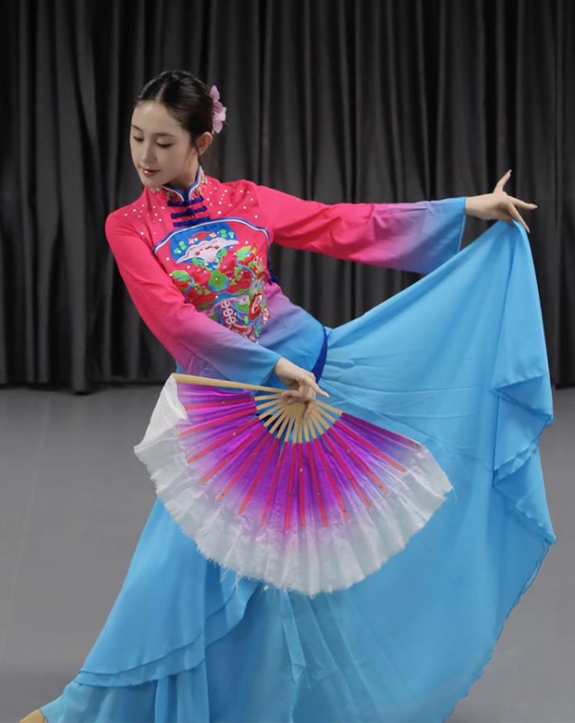 Jiaozhou Yangko Dance Costume Northern Shaanxi Celebration Female Classical Dance Outfit Fan Dance Attire