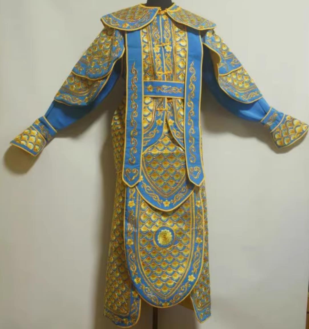 Chinese Peking Opera Costume General Soft Armor Cantonese Opera Fish Scale Outfit
