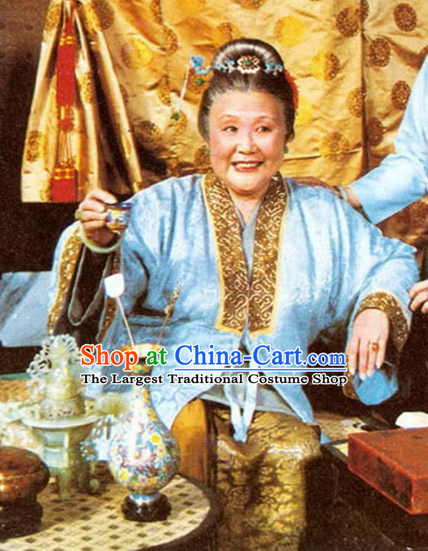 Chinese Drama A Dream in Red Mansions Grandmother Jia Clothing Traditional Hanfu Ancient Noble Elder Woman Costume