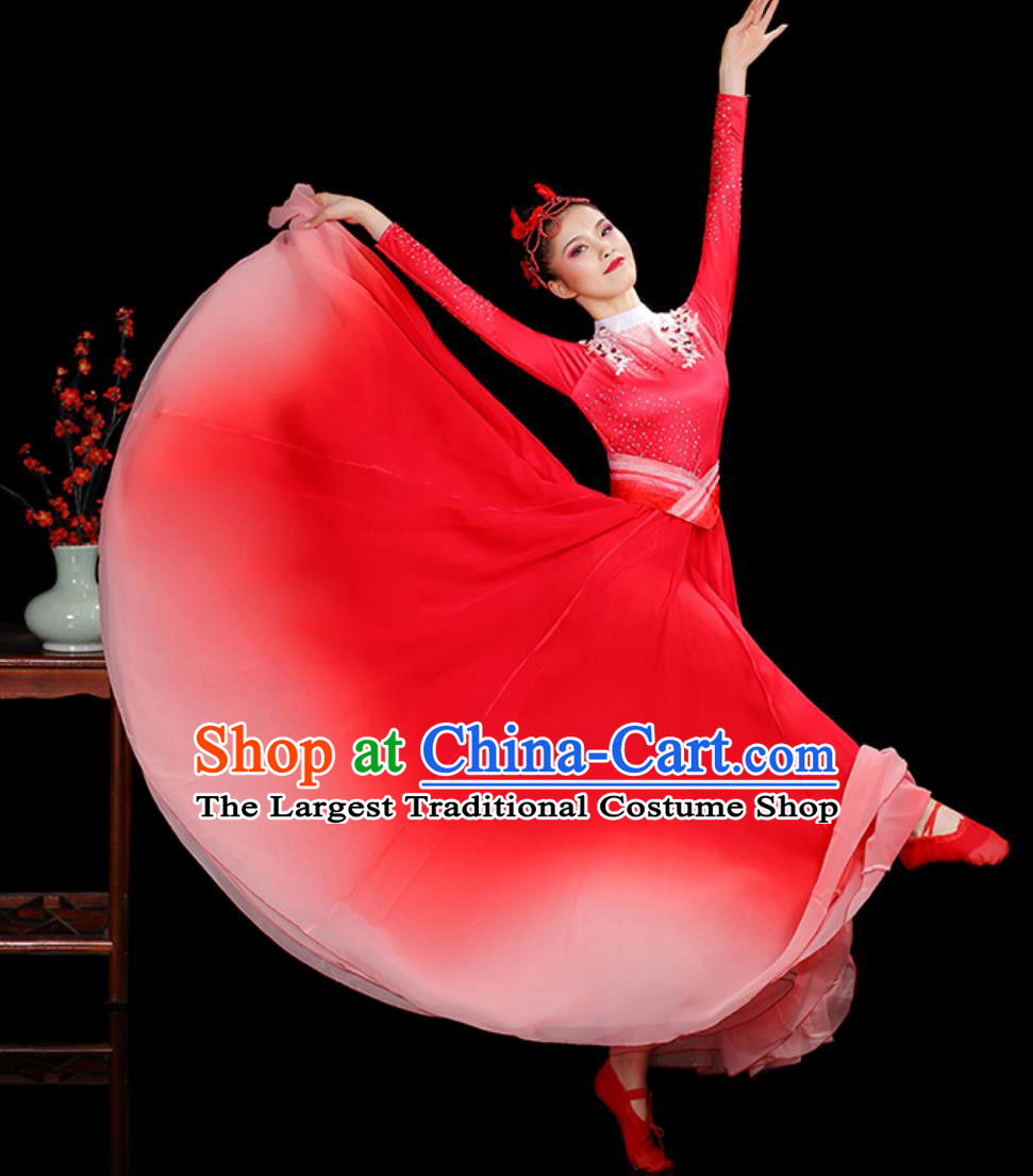 720 Degree Opening Dance Flared Dress Chinese Women Group Performance Costume