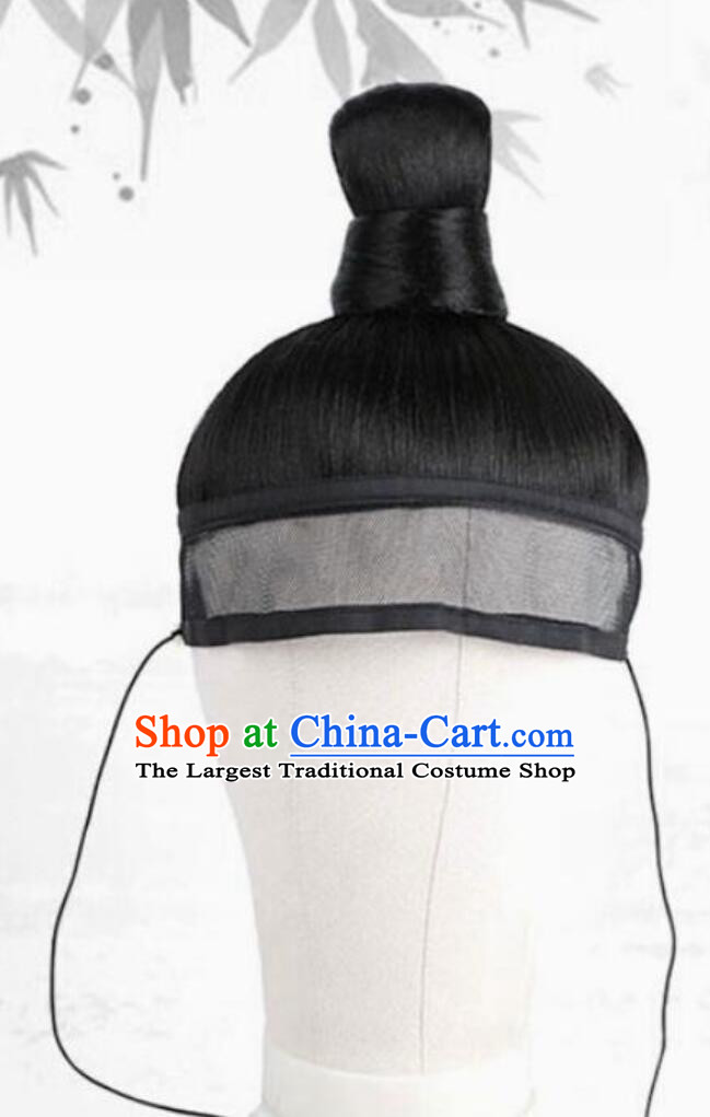 Handmade Ming Dynasty Scholar Wig Ancient Warrior Hairpiece