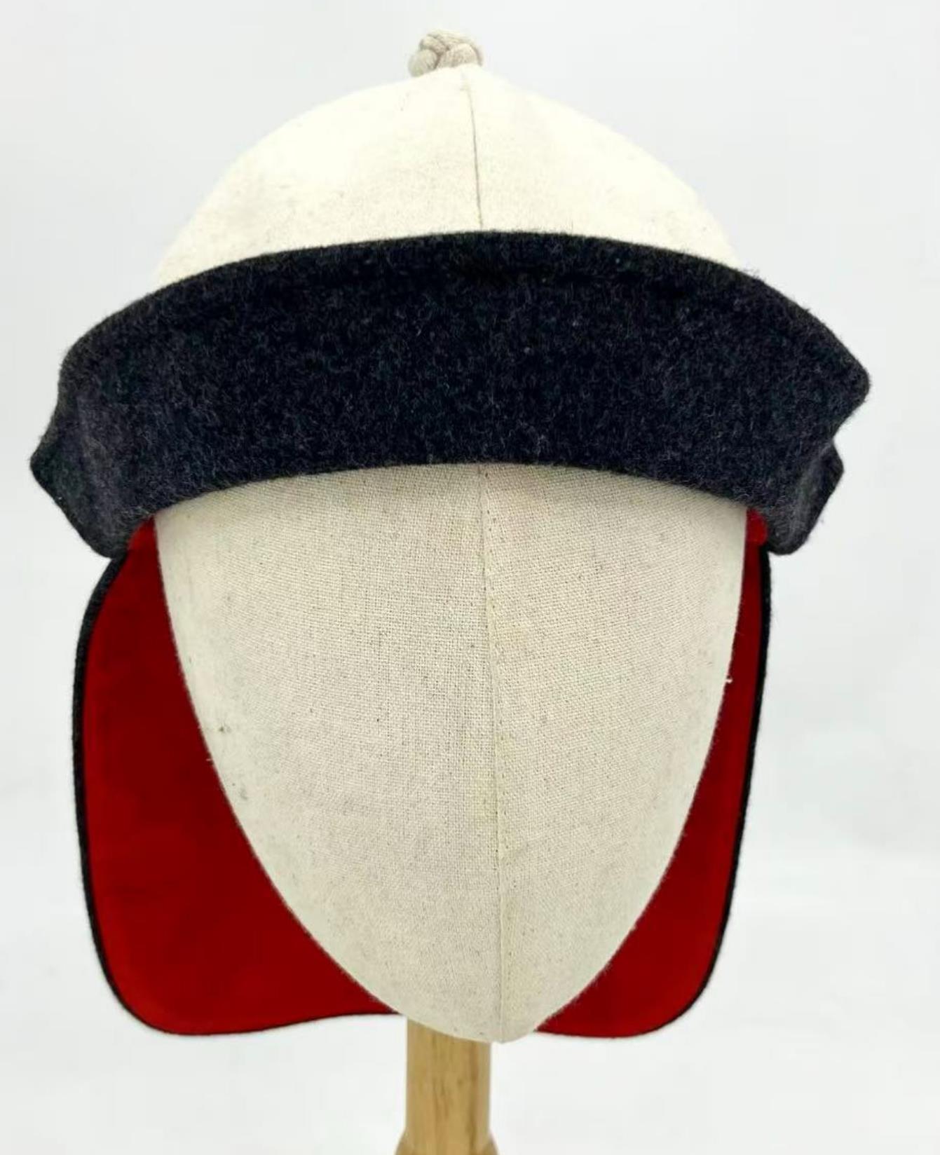 Kublai Khan Mongolian Hat Handmade Folded Brim Hat Chinese Yuan Dynasty Emperor Historical Replica Headwear
