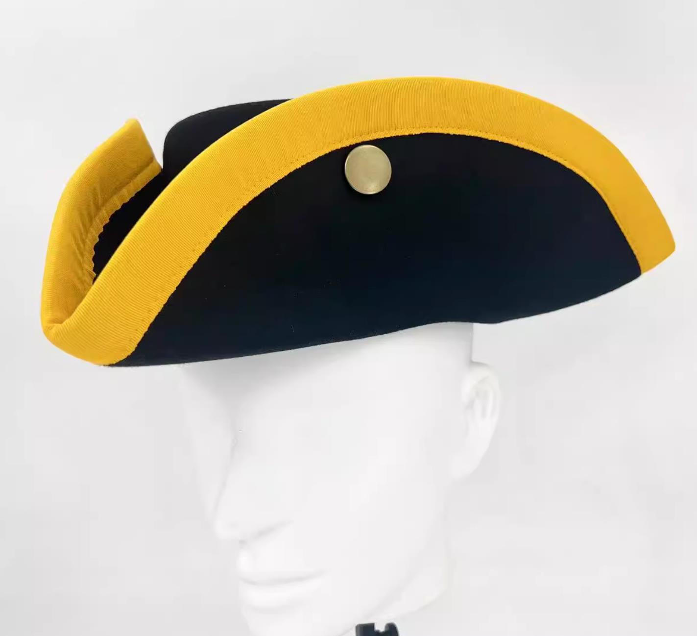 Peter The Great Hat 17th Century European Simple Tricorne Historical Replica King Headpiece