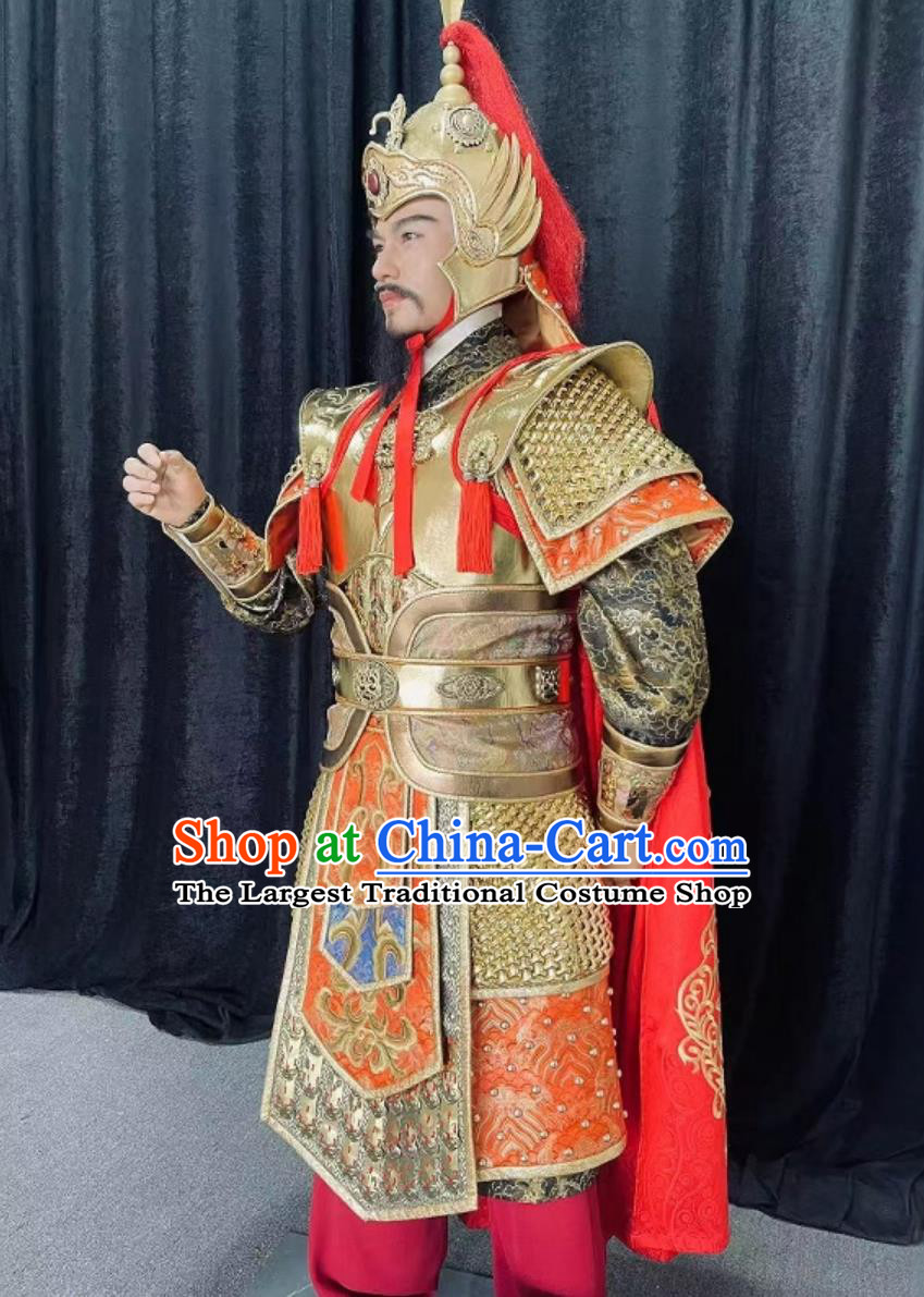Ancient Chinese General Armor Yue Fei Man Jiang Hong Song Dynasty Soldier Golden Battle Armor