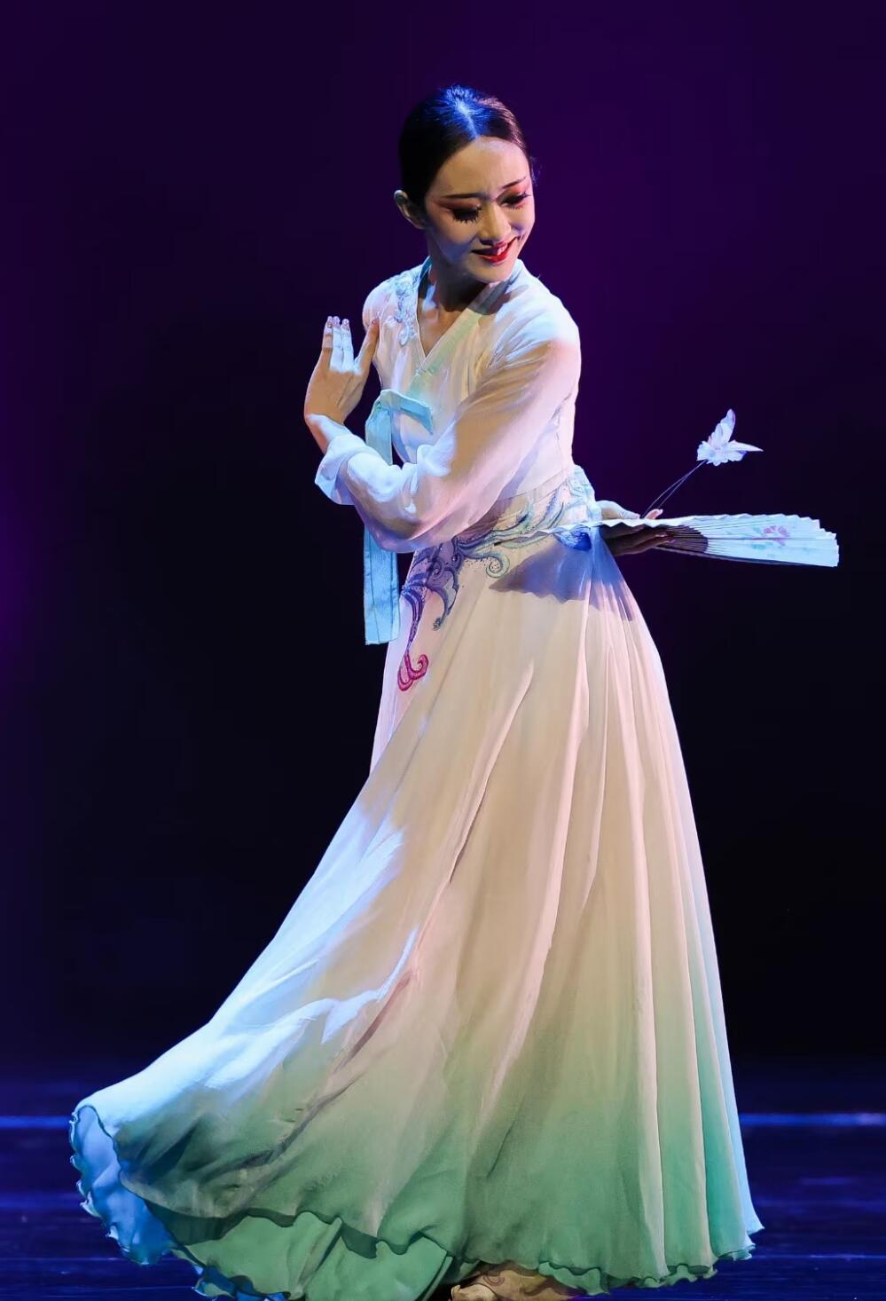 Korean Dance Costume Color Changing Dance Dress Women Fei Hua Die Yu Solo Performance Outfit Chinese Dance Clothing