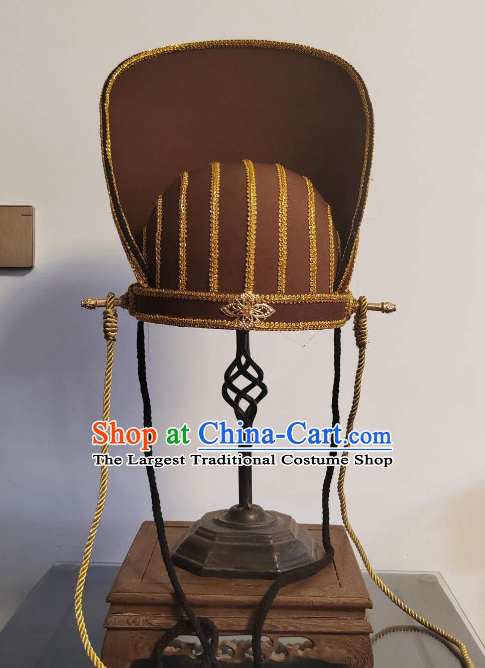 Ancient Minister Hat Chinese Five Beam Crown Three Kingdoms Headpiece Zhuge Liang Official Ceremonial Headwear