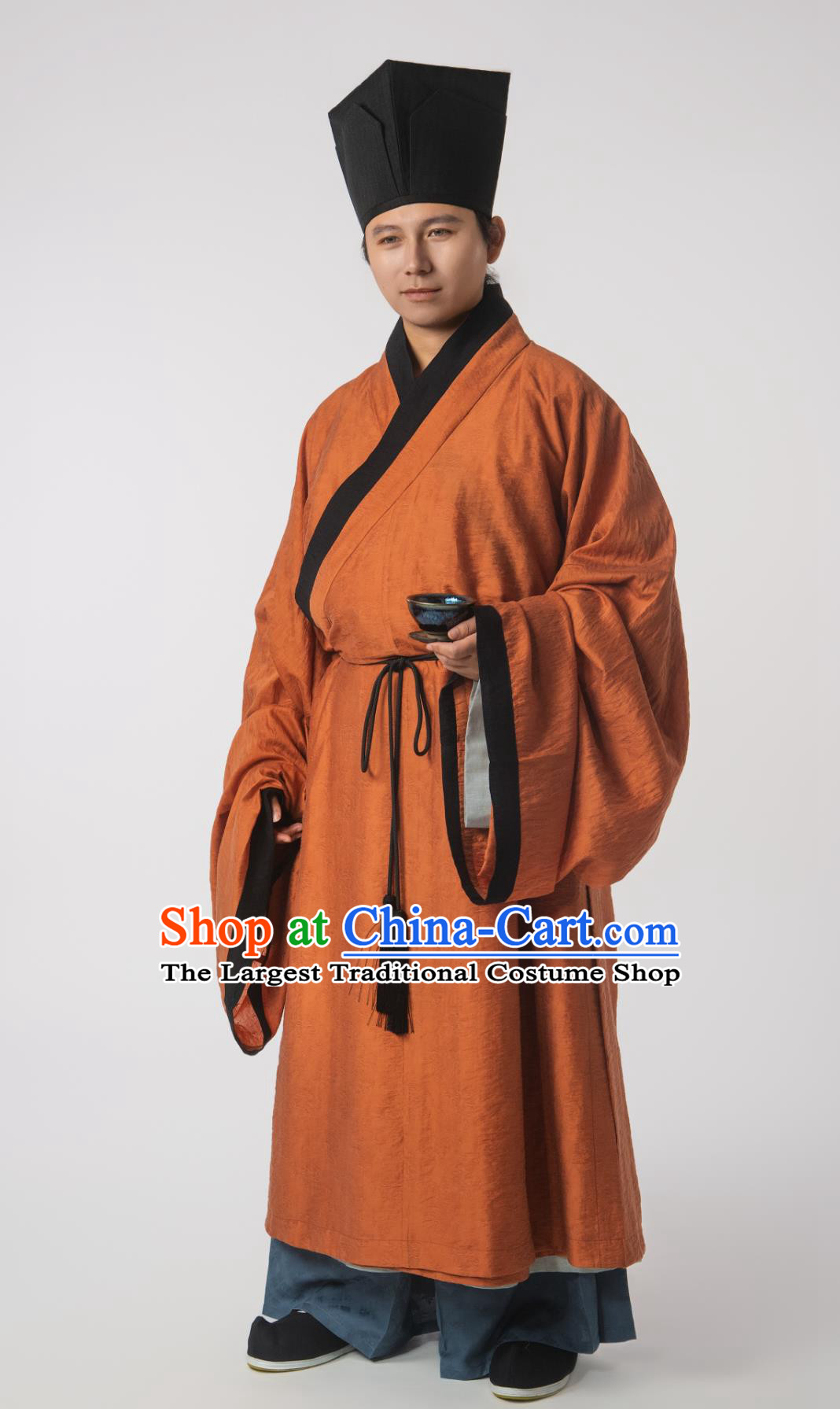 Song Dynasty Cross Collar Long Gown Ancient Scholar Commoner Wear Traditional Hanfu Historical Chinese Clothing