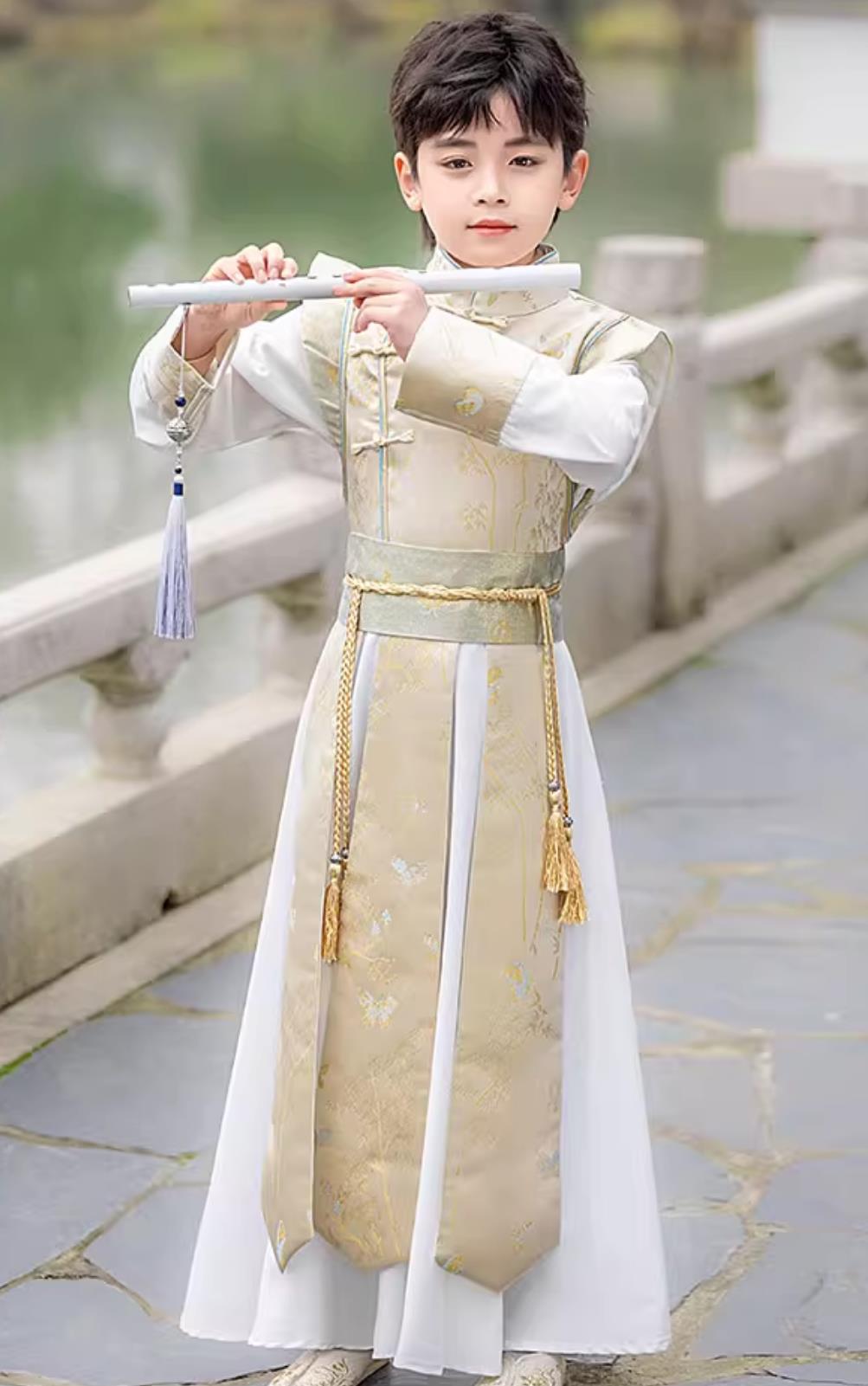 Boys Hanfu Ancient Chinese Style Kung Fu Hero Costume Handsome Boy Performance Outfit