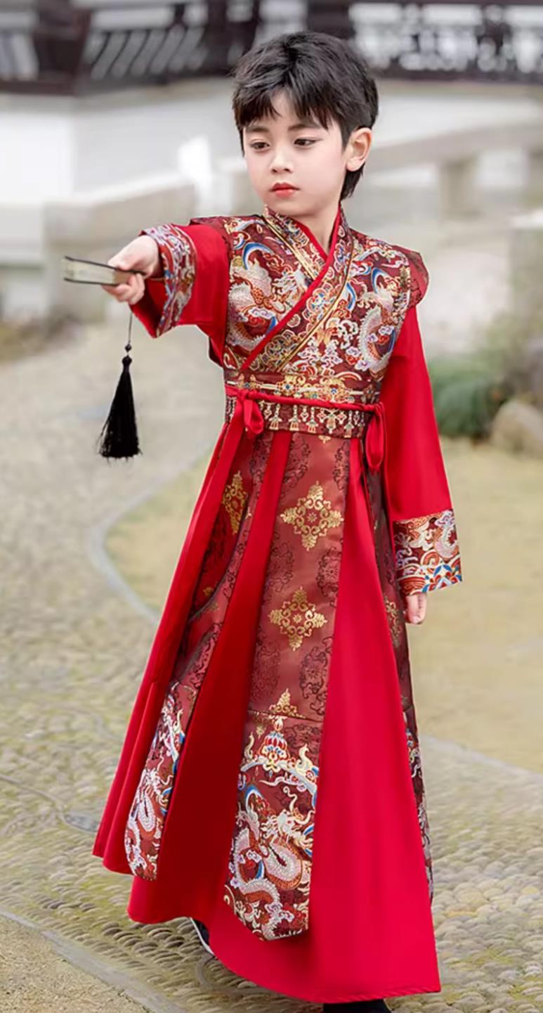 Kids Chinese Style Handsome Young Master Costume Ancient Clothing Boys Performance Outfit Traditional Hanfu