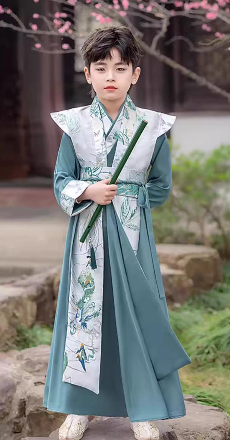 Boys Chinese Ancient Costume Handsome Young Master Traditional Performance Outfit