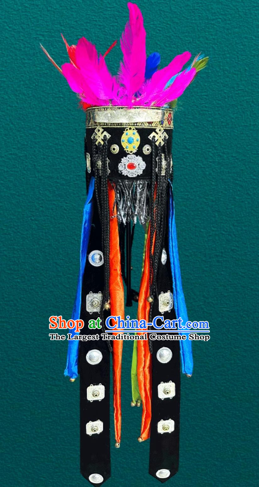 Mongolian Traditional Black Performance Shaman Hat