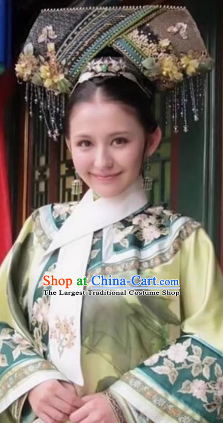 TV Drama Empresses in the Palace Ye Lan Yi Replica Costume Ancient Manchu Princess Dress Traditional Chinese Qing Dynasty Clothing