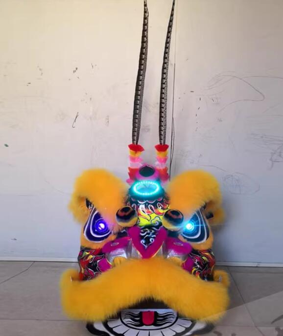 Handsome Monkey King Feather Decoration Lion Dance Costume Southern Lion LED Fut San Lion Wool Lion Clothing Complete Set