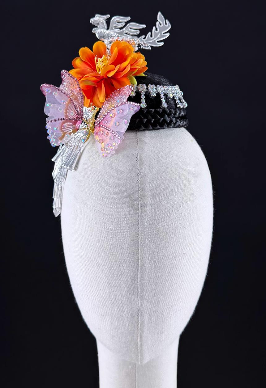 Miao Performance Hair Jewelries Chinese Ethnic Minority Miao Headdress Solo Dance Headpiece