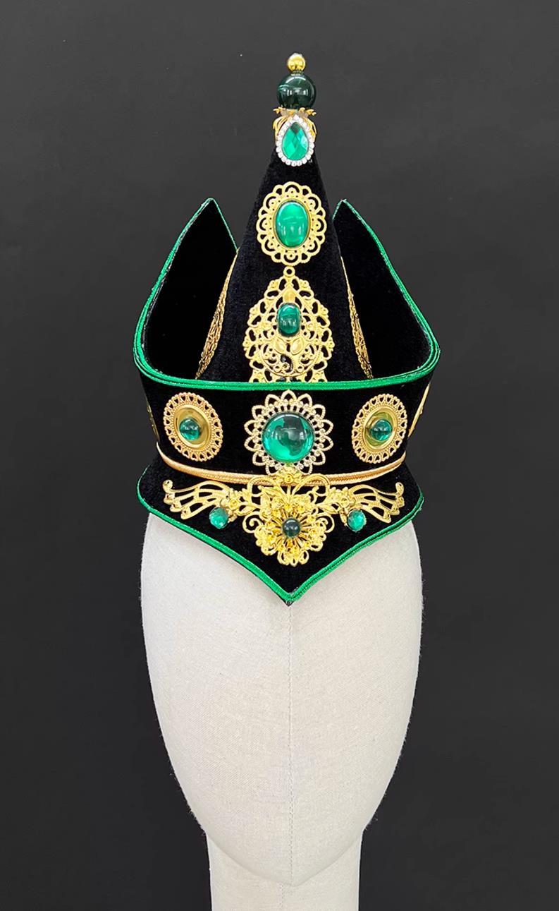 Mongolian Pointed Hat Prairie Ethnic Style Ceremonial Mongolian Dance Headdress