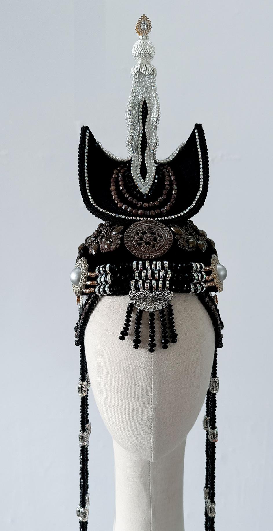 Mongolian Women Hat Chinese Mongol Ethnic Dance Performance Headdress