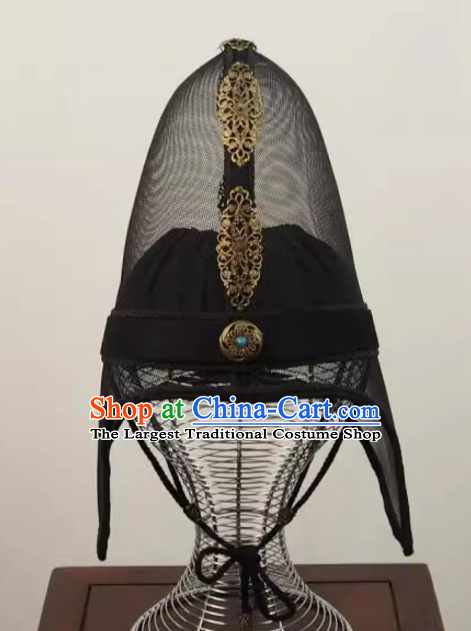 Qin Dynasty Eunuch Hat Chinese Wei Jin Dynasties Lacquered Gauze Crown Stage Performance Prime Minister Zhao Gao Headpiece