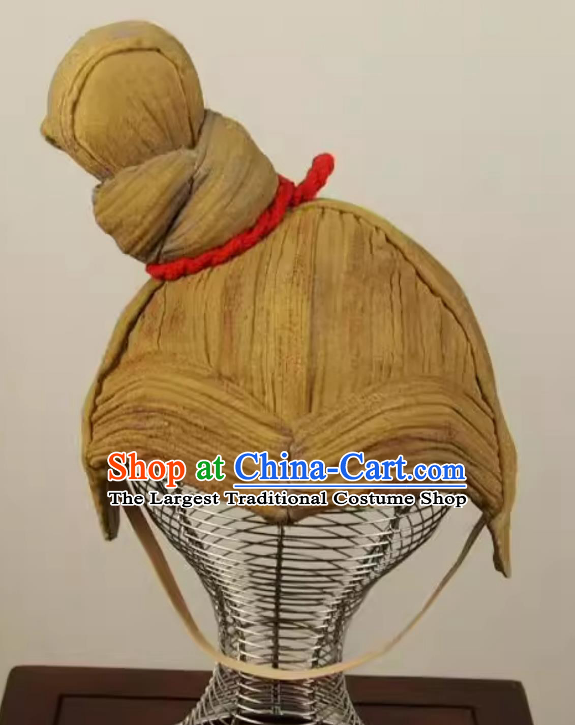Chinese Warring States Soldier Earthy Yellow Helmet Qin Dynasty Terracotta Warrior Headgear Cuju Polo Performance Hat