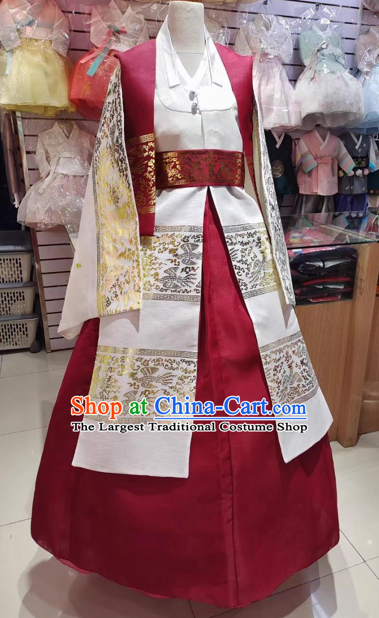 Korean Traditional Wedding Hanbok Bridal Costume Chinese Chaoxian Ethnic Ceremonial Dress