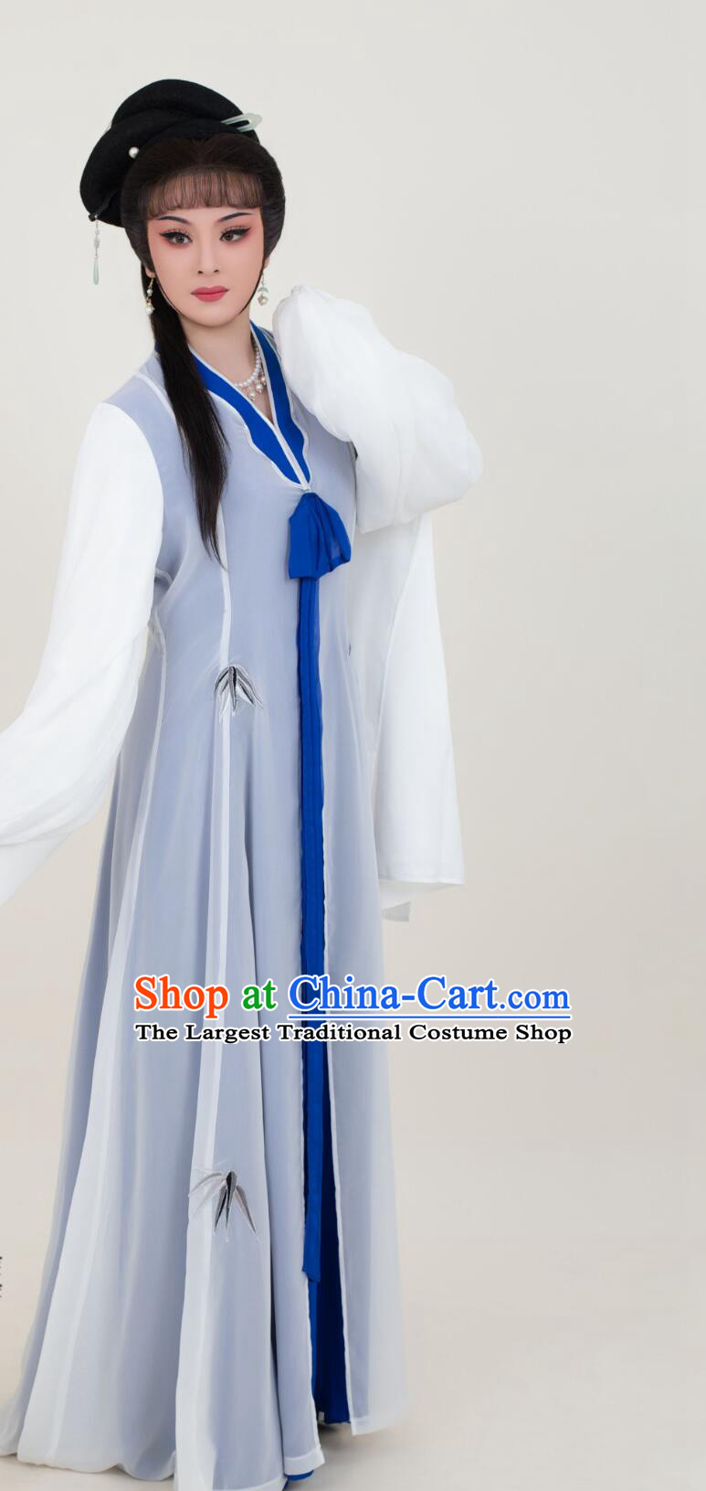 Yue Opera Dream Of Red Mansions Daiyu Burns Manuscripts Huadan Costume Embroidered Bamboo Leaves Dress Traditional Chinese Theater Costume
