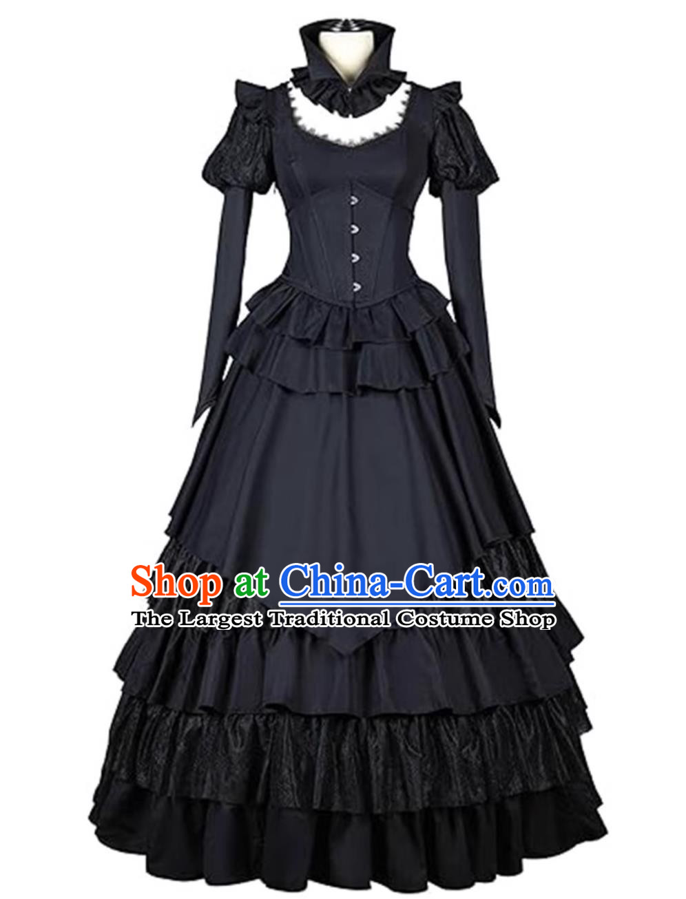 European Princess Dress Gothic Style Halloween Long Gown Wedding Dress