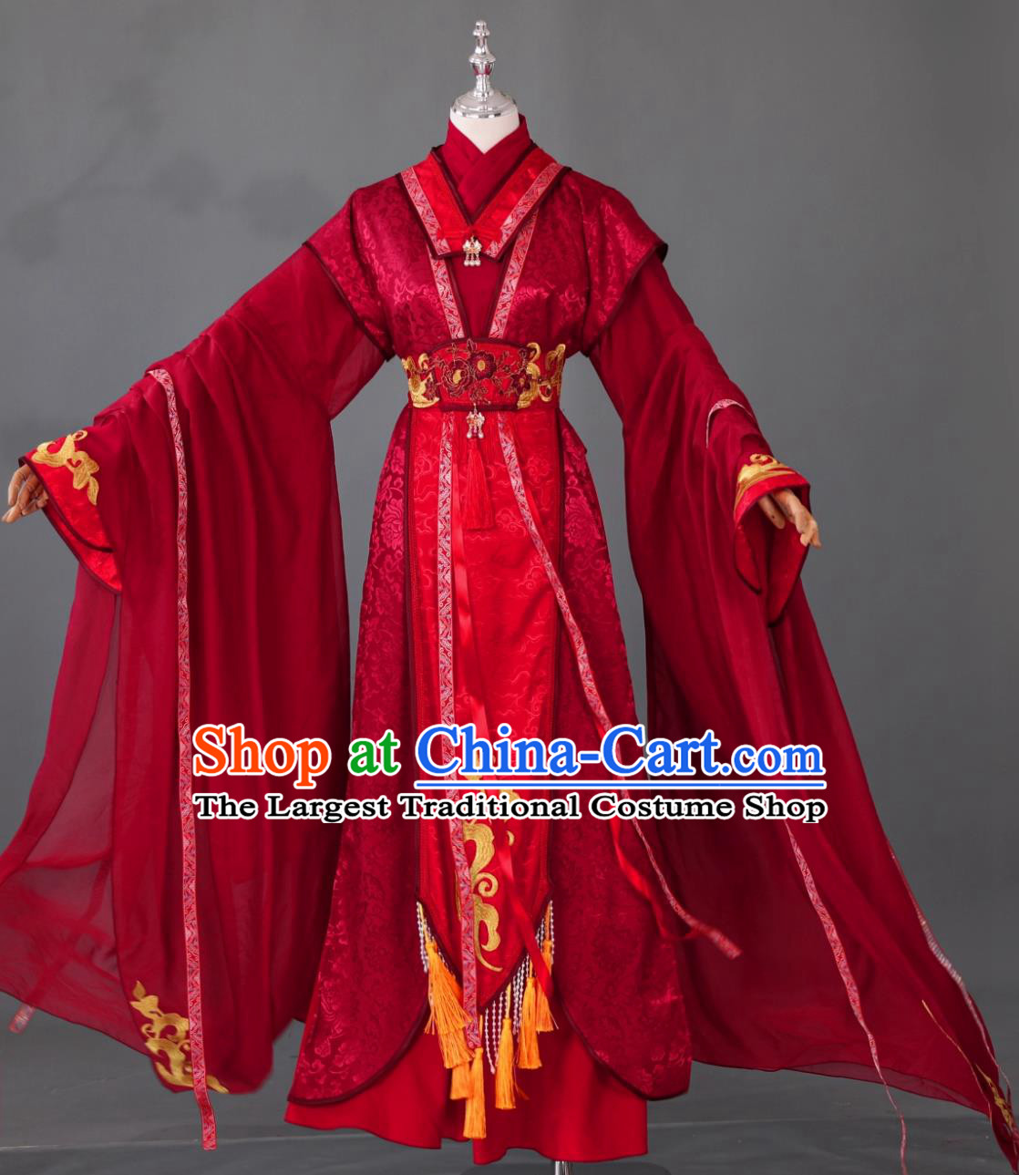Ancient Chinese Wedding Costume Cosplay Hero Red Outfit Traditional Hanfu Clothing