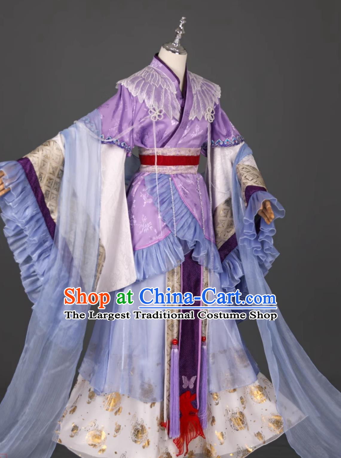 Wei Jin Style Purple Hanfu Dress Traditional Chinese Costume Ancient Moon Fairy Chang E Attire
