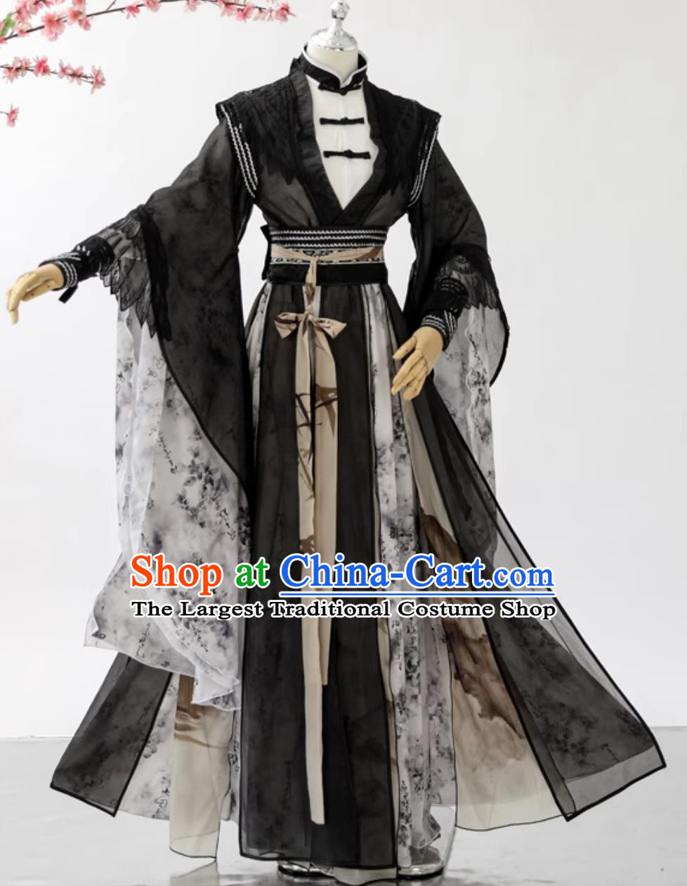 Chinese Wuxia Hero Clothing Ancient Swordsman Costume Cosplay Wide Sleeve Outfit