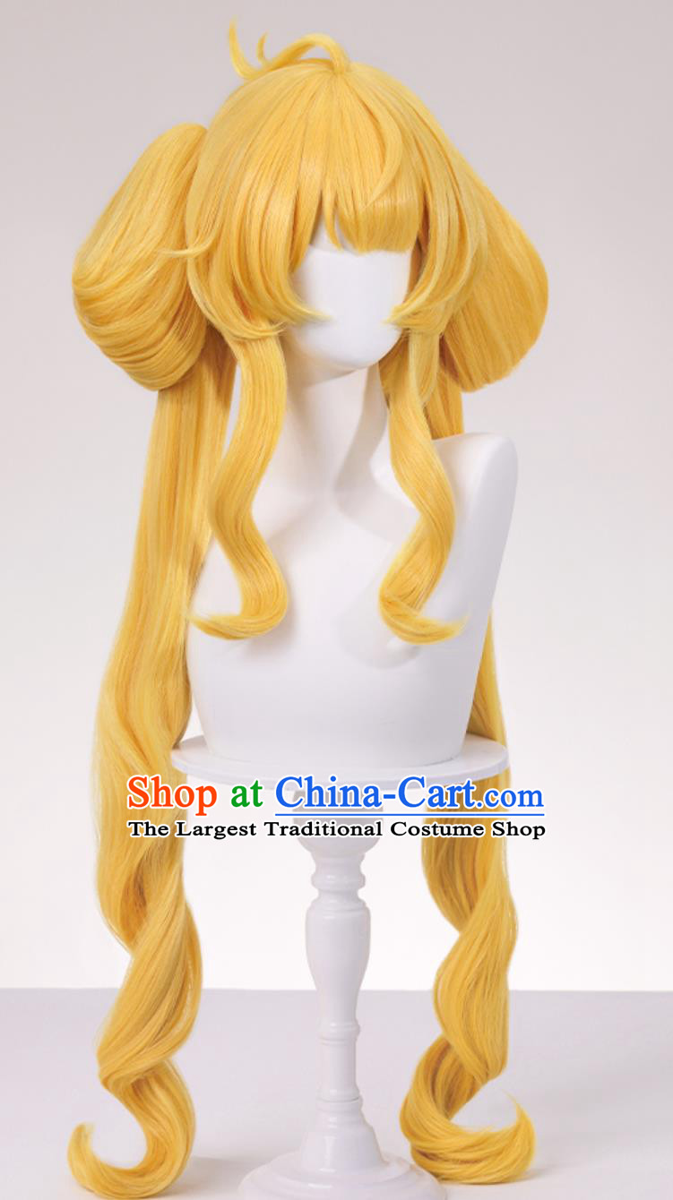 Arknights Leizi Cosplay Wig Simulated Scalp Clip In Curly Hair Halloween Headdress