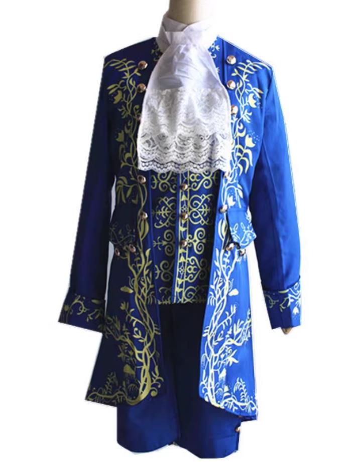 Blue Prince Outfit Set England UK Replica Royal Vintage Court Performance Costume