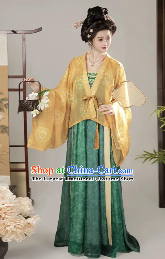 Tang Dynasty Women Hanfu Chest High Ruqun Famen Temple Shawl Daily Chinese Fairy Style Ancient Costume